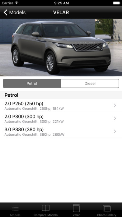 CarSpecs LR RR Velar 2017 screenshot 2
