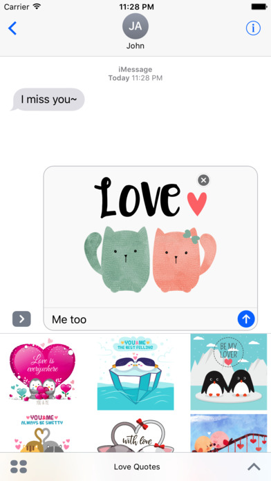 Love Quotes with Lovely & Cute Animal Couple Pack screenshot 3