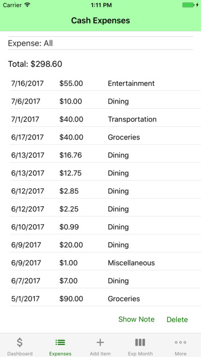 Cash Expenses screenshot 2