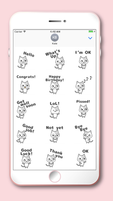 Cute Cat Kawaii emoji screenshot 2