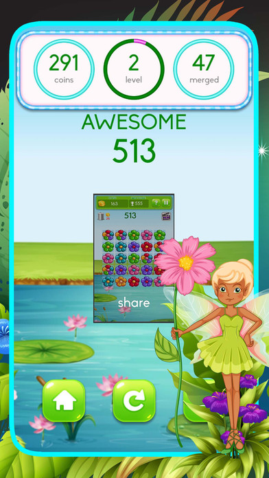 Flowerz Garden Merging - Link Color Match Puzzle screenshot 4