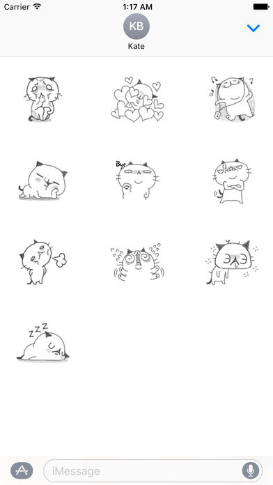 Pencil Cute Cat Sticker screenshot 3