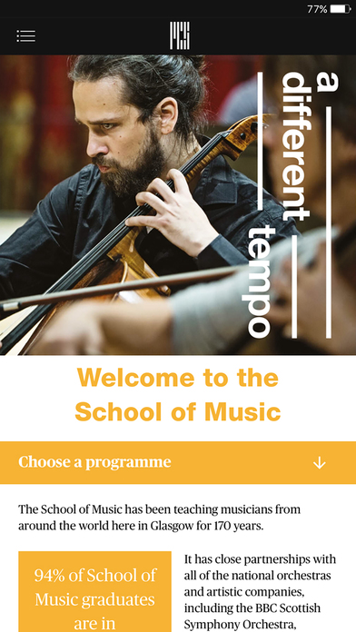 Royal Conservatoire of Scotland Digital Prospectus screenshot 2