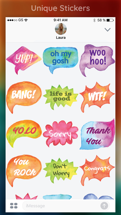 Watercolor Words Sticker Pack screenshot 3