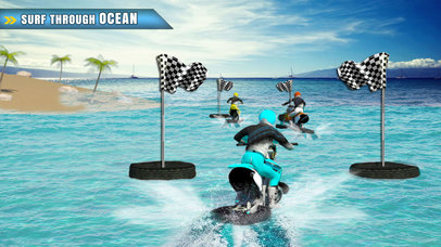 Water Surfer Dirt Bike Race 3D screenshot 2