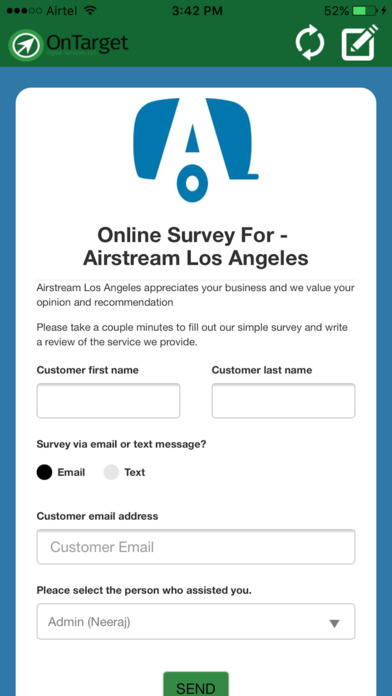 OnTarget- Send A Survey screenshot 3