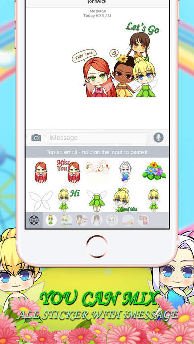 Fairy Angels Stickers & Keyboard screenshot 3