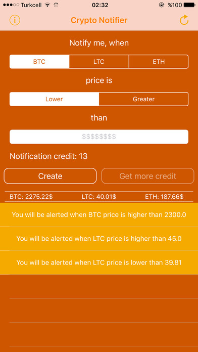 Crypto Notifier screenshot 2