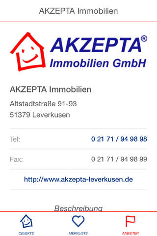 AKZEPTA Immobilien Leverkusen screenshot 2