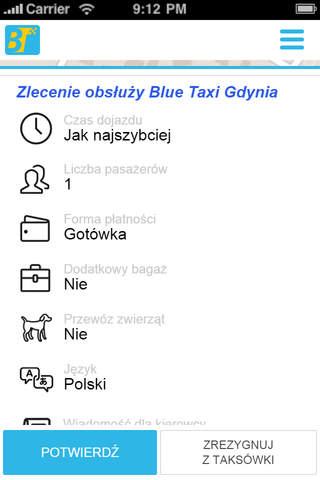 Blue Taxi Gdynia screenshot 3
