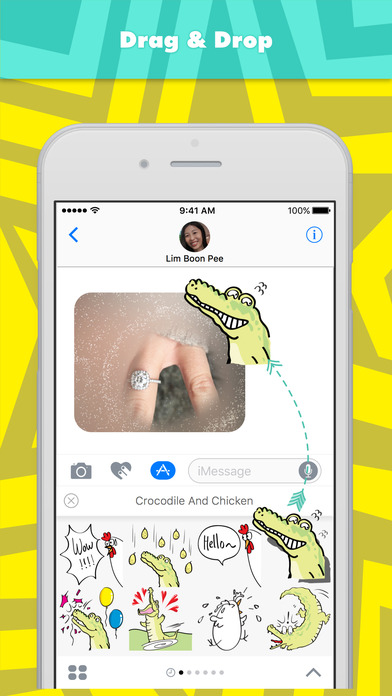 Crocodile And Chicken stickers by wenpei screenshot 3