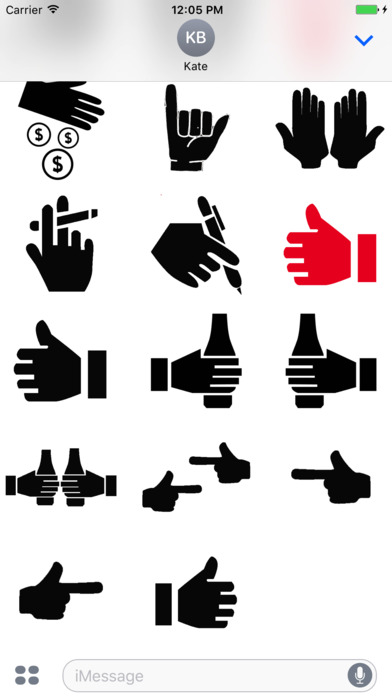 Hand stickers & top text emoji screenshot 4