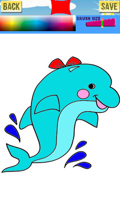 Sea Animal Coloring Pages Dolphin Games screenshot 2