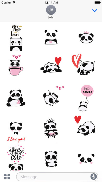 Cute Panda Love Sticker Pack screenshot 3