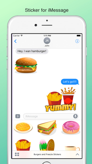Burgers and Freezie Stickers screenshot 2