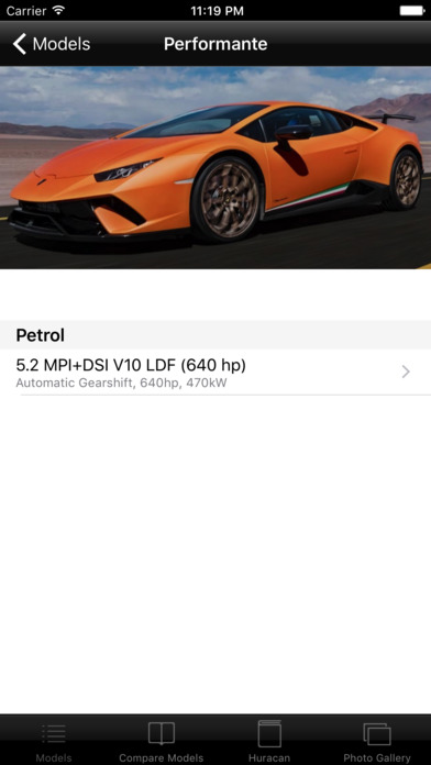 Specs for Lamborghini Huracan 2017 edition screenshot 2