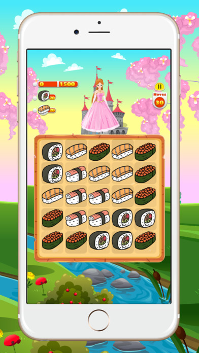 Princess Sushi - Girls Feed Foods Match screenshot 2