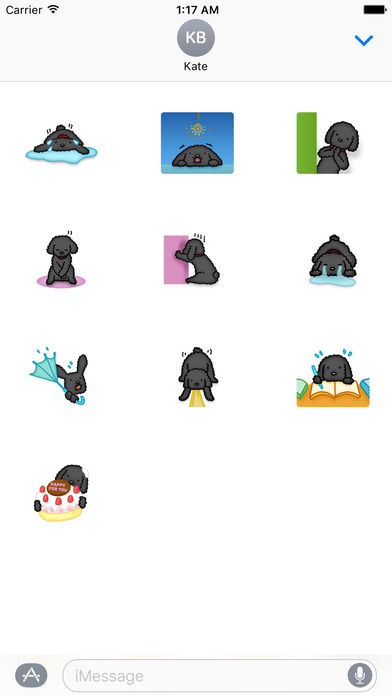 Summer Vacation of Black Toy Poodle Dog Sticker screenshot 3