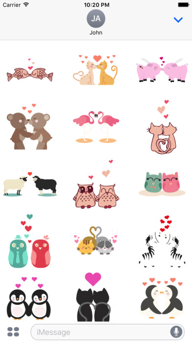 Cute Couple Animals Sticker screenshot 3
