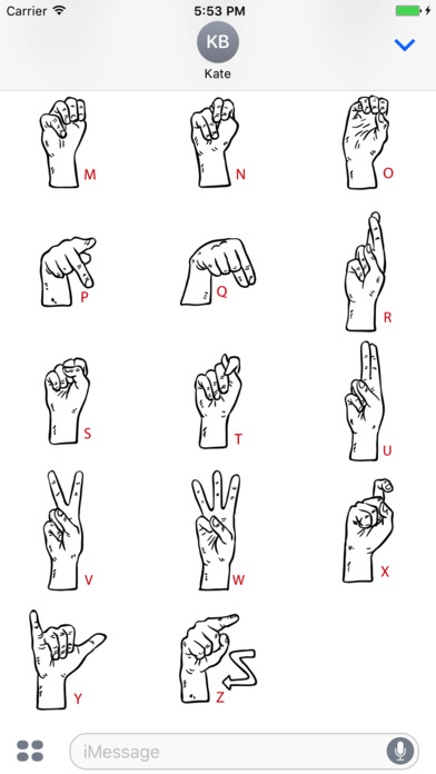 Sign Language Alphabet Stickers screenshot 3