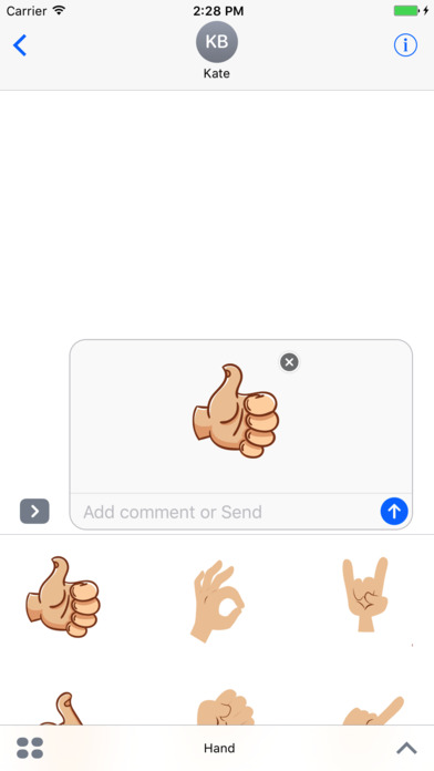 Hand emoji & top text stickers screenshot 3
