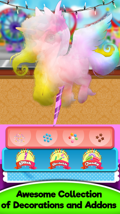 Rainbow Unicorn Glowing Cotton Candy! Fair Food screenshot 4