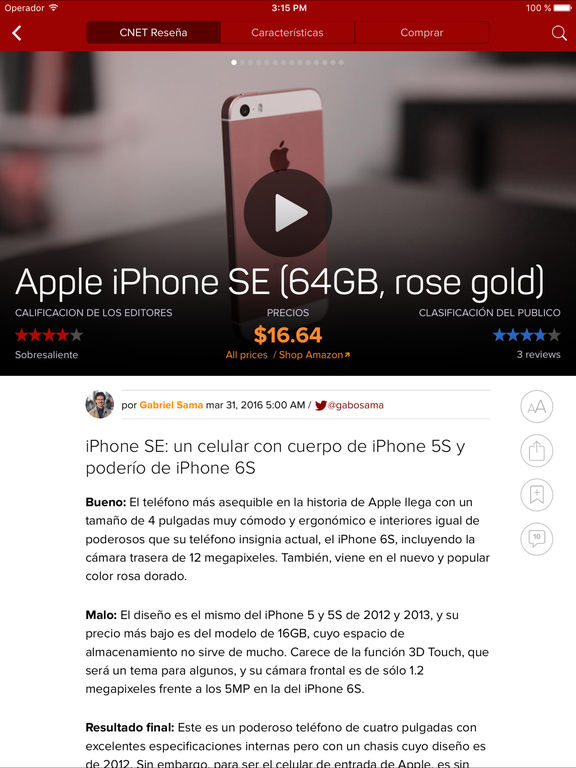 Captura de pantalla del iPad 3