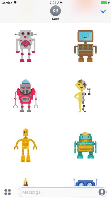 Robots - Cute Colorful Stickers screenshot 3