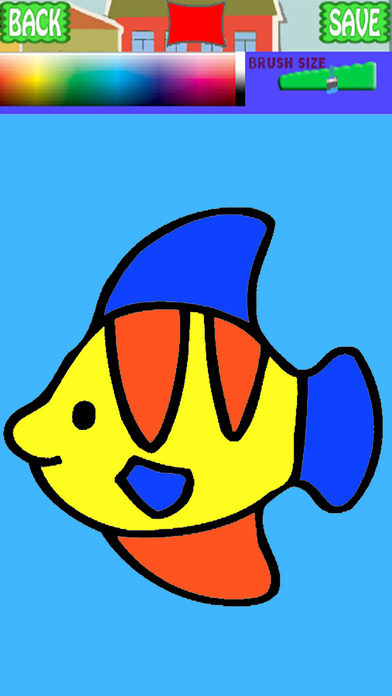 Draw And Paint Fish Coloring Kids Education screenshot 2