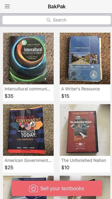 BakPak - textbooks on campus screenshot 2