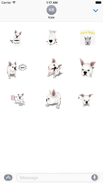 Animated French Bulldog Sticker screenshot 2