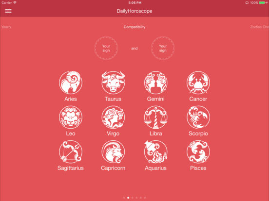 Screenshots of The DailyHoroscope for iPad