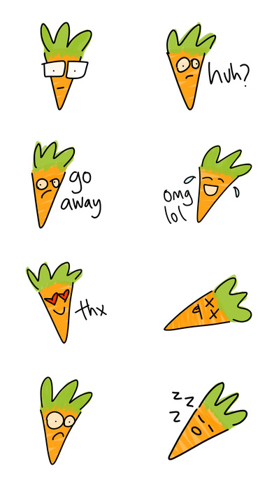 Carrot stickers for iMessage, photo keyboard emoji screenshot 2