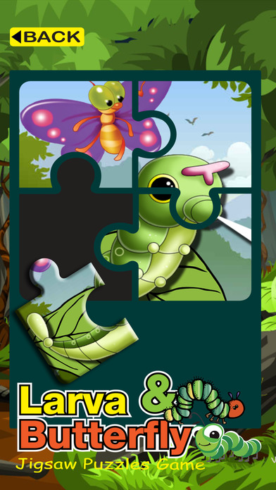 Larva & Butterfly jigsaw puzzle game screenshot 2