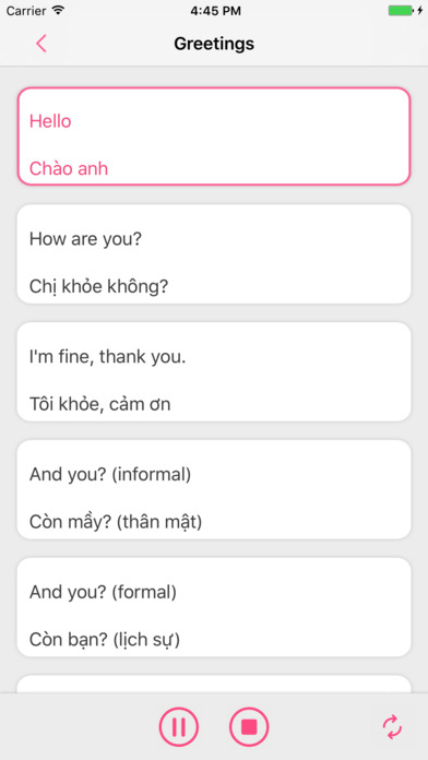 Learn Vietnamese -Vietnamese Guide Phrasebook Lite screenshot 2