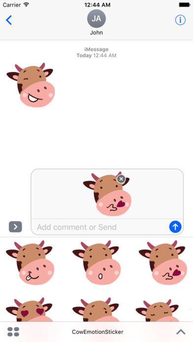 Cow Emotion Sticker screenshot 2