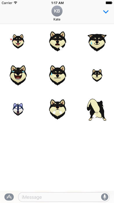 Black Shiba Inu Dog Emoji Animated Stickers screenshot 2