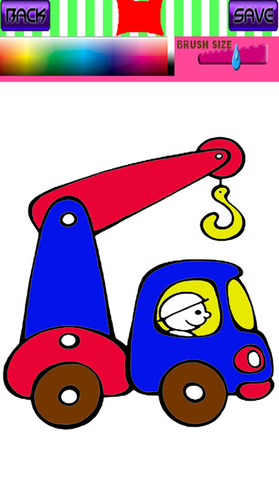 Paint Monster Coloring Pages Games Crane Truck screenshot 2