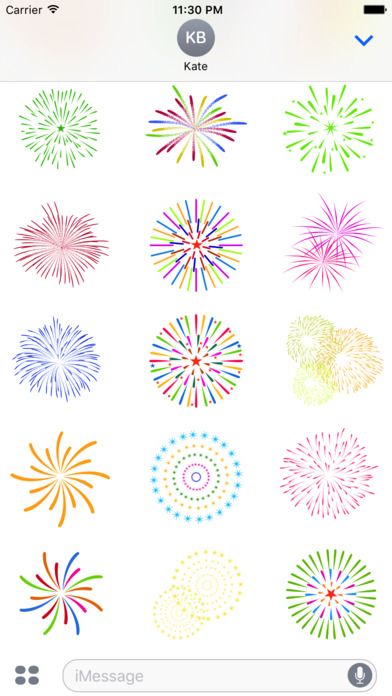 Animated Fireworks Party for iMessage screenshot 2