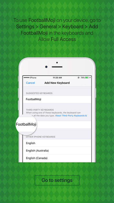 FootballMoji - football emoji & stickers keyboard screenshot 4