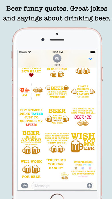Funny Beer Quotes Stickers For iMessage screenshot 3