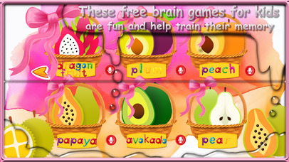 Fruit Vocab & Paint Game 2 - Artstudio for kids screenshot 2