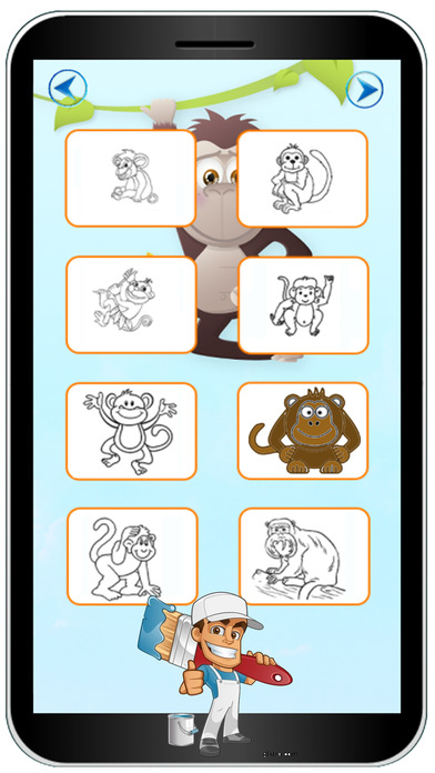 Monkey Colouring Game Book screenshot 2