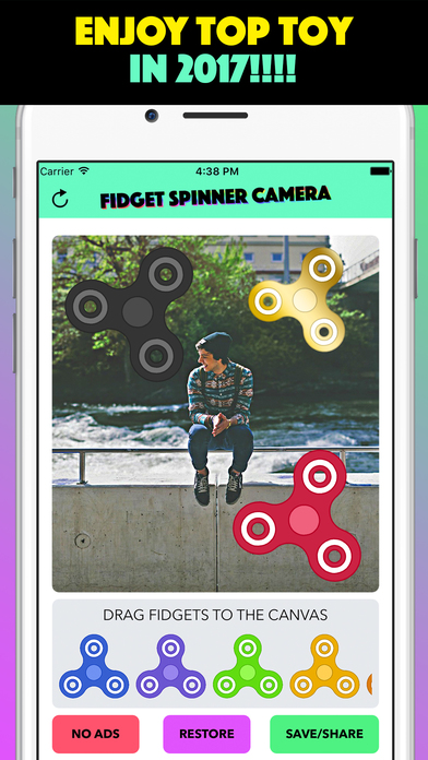 Fidget Spinner Camera Booth - Stickers on Photos screenshot 2