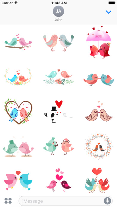 Love Couple Birds Sticker screenshot 3