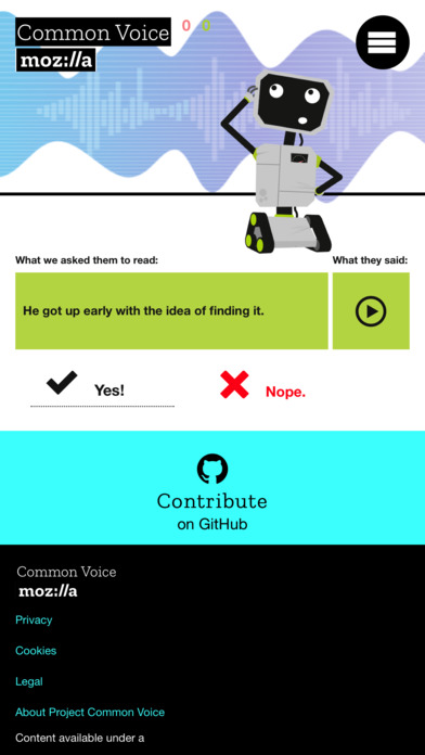 Project Common Voice by Mozilla screenshot 3