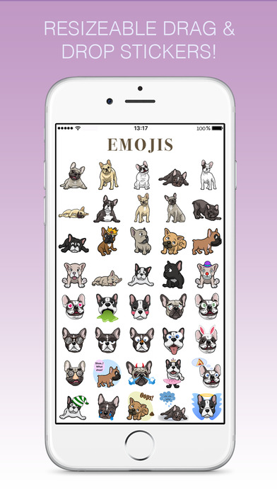 Frenchie - French Bulldog emoji stickers screenshot 2