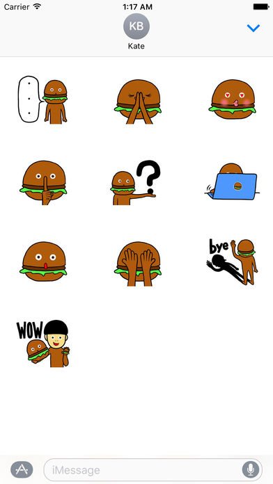 I am a Hamburger - HambergerMan Sticker screenshot 3