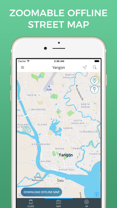 Yangon Travel Guide with Offline Street Map screenshot 2