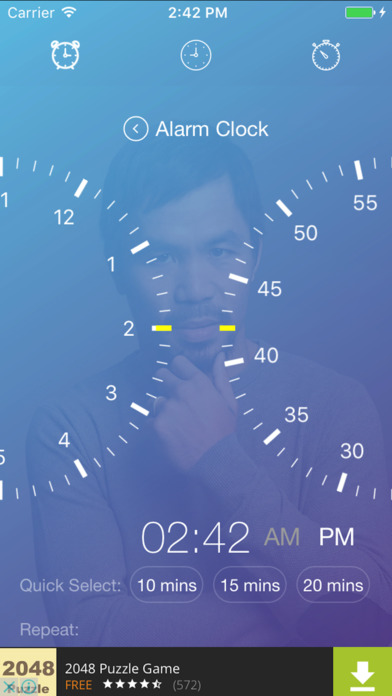 Manny Pacquiao Alarm With Ads screenshot 2